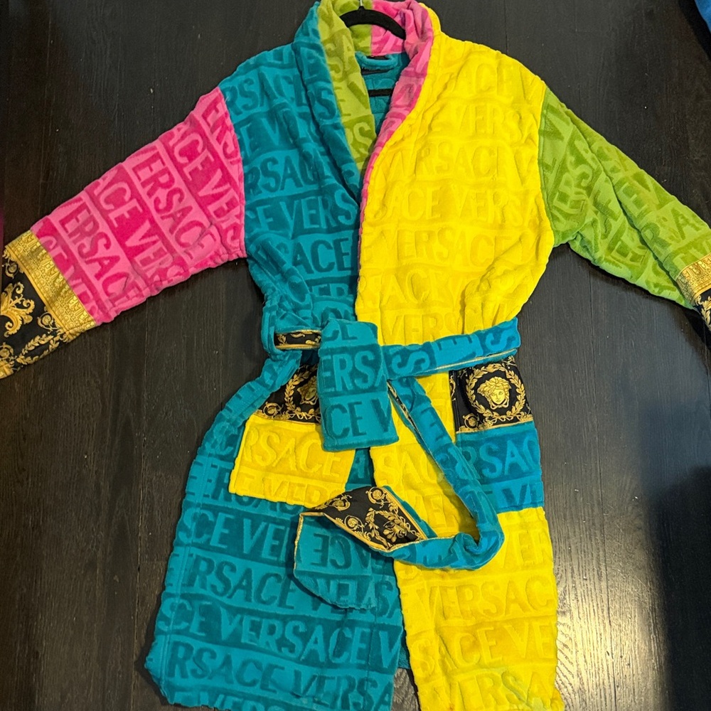 Versace Multicolor Logo Robe